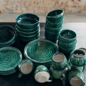 Geschirrset für 8 Personen - magic green